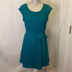 Green lace dress fully lined size 12